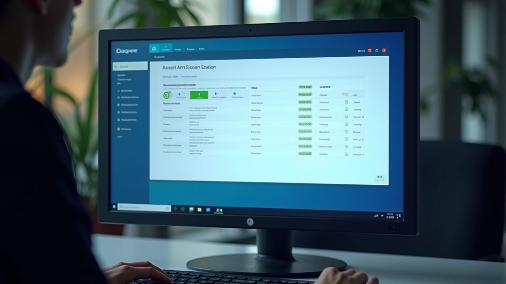 Antivirus-Scan auf einem Desktop-Computer mit detaillierten Sicherheitsberichten
