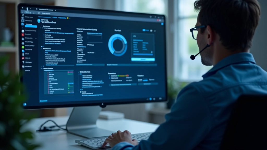 Fernwartungssoftware-Interface auf Bildschirm